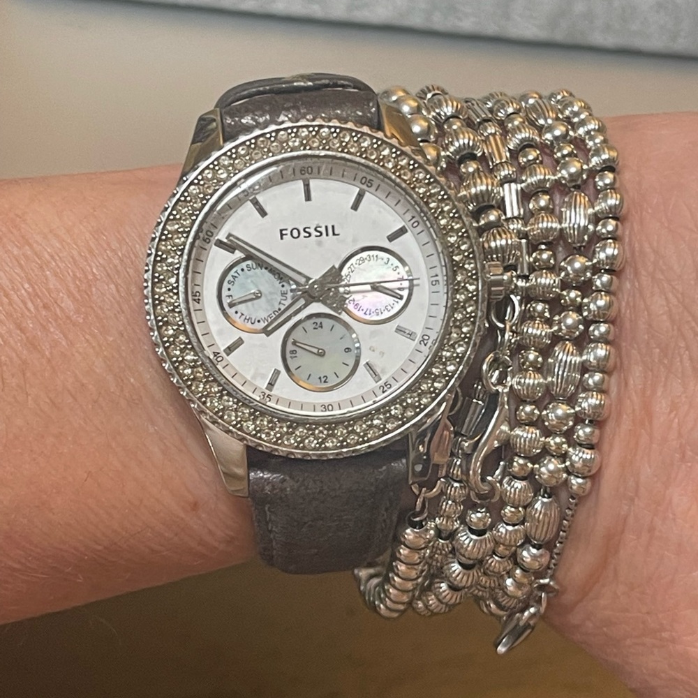 Fossil Crystal Bling Chronograph Watch - Picture 1 of 13